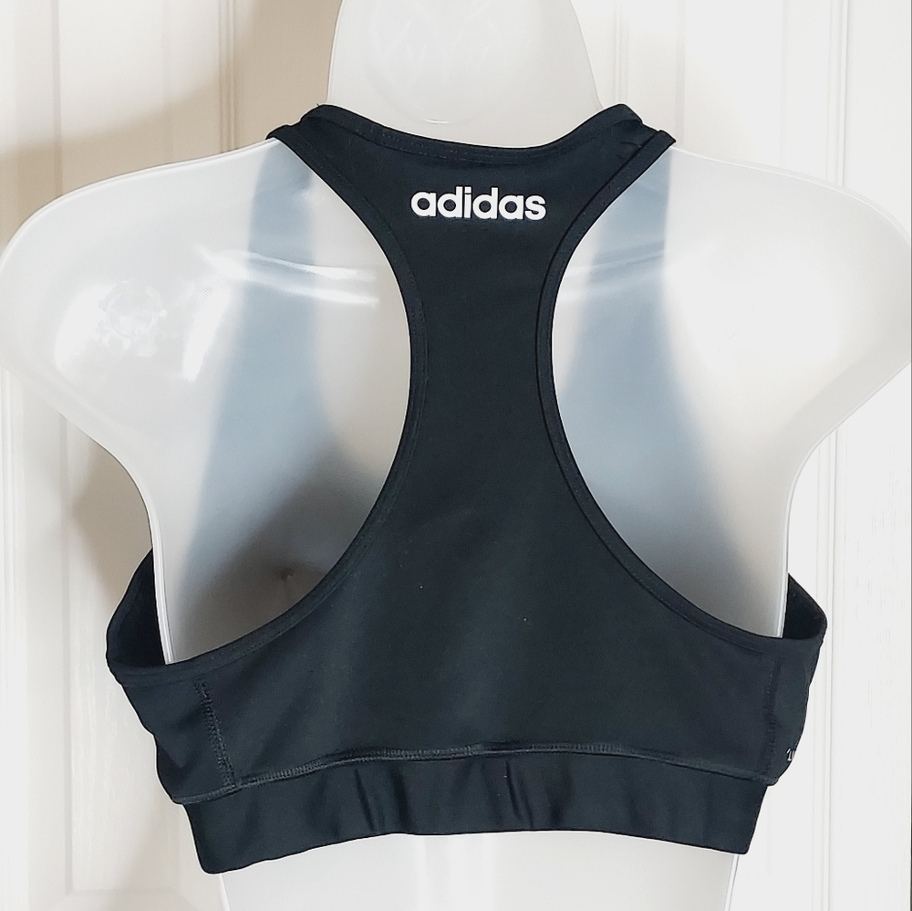 🤍Adidas Climalite sport bra with "Adidas" on front and back *Large